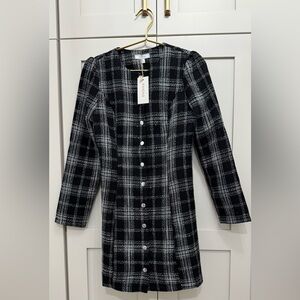 RIHOAS Monochrome Checkered Long Sleeve jacket